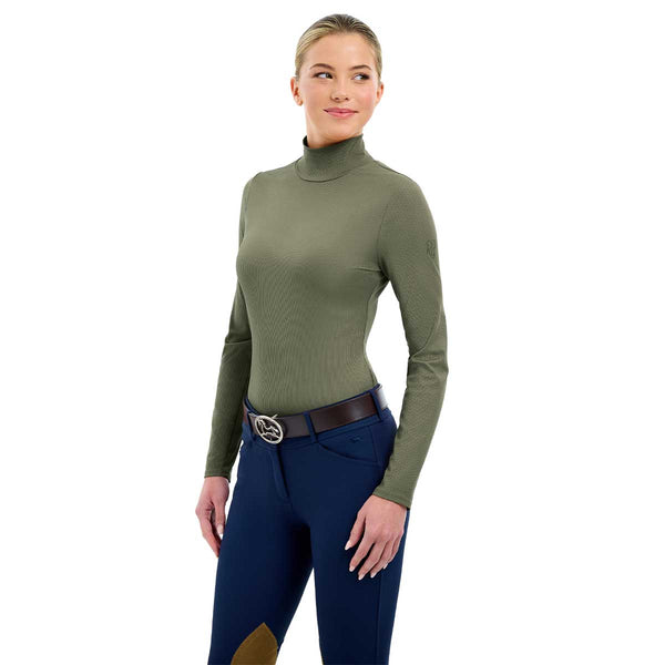 RJ Classics Joelle Ladies Mock Neck Top - Thyme
